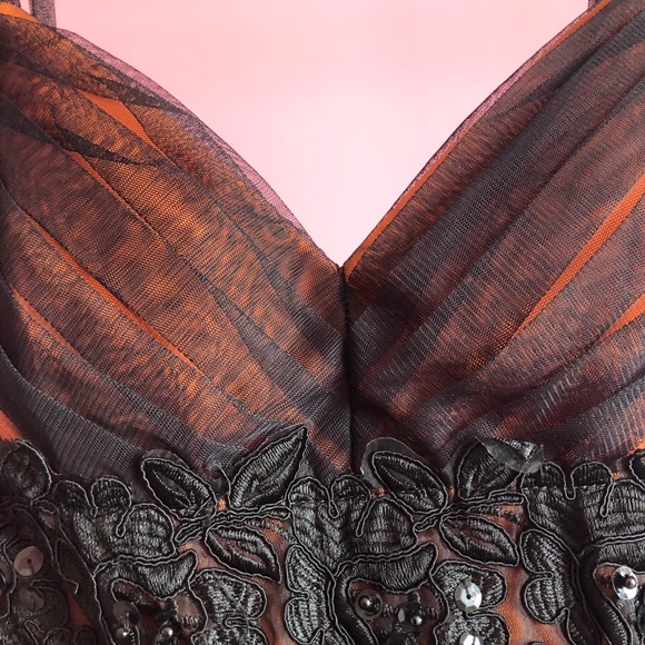 Beautiful Orange and Black Formal Dress - Picture 5 of 11